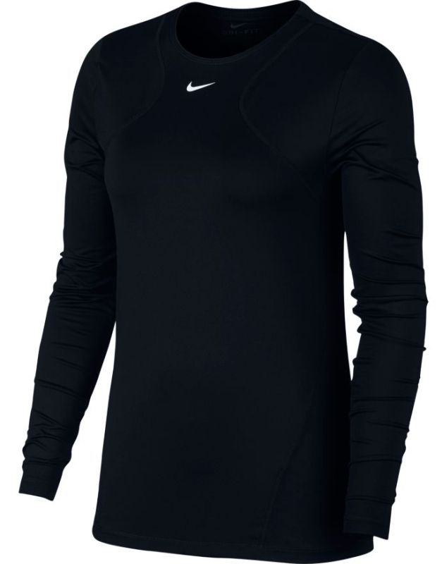 Nike Pro Top LS All Over Mesh - black/white