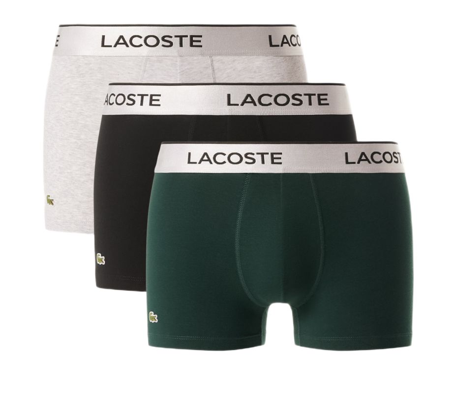 Lacoste Silver Waist Short Trunks 3P - black/pine green/grey melange