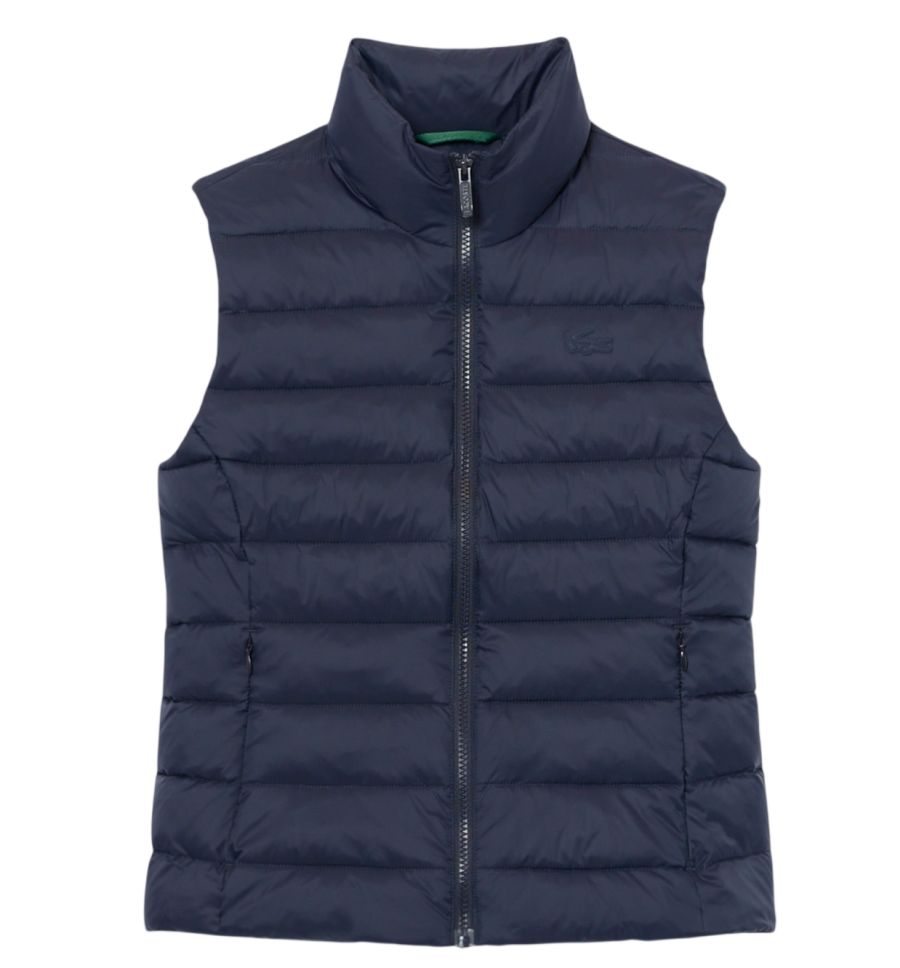 Damska kamizelka Lacoste Water-Repellent Quilted Down - navy blue