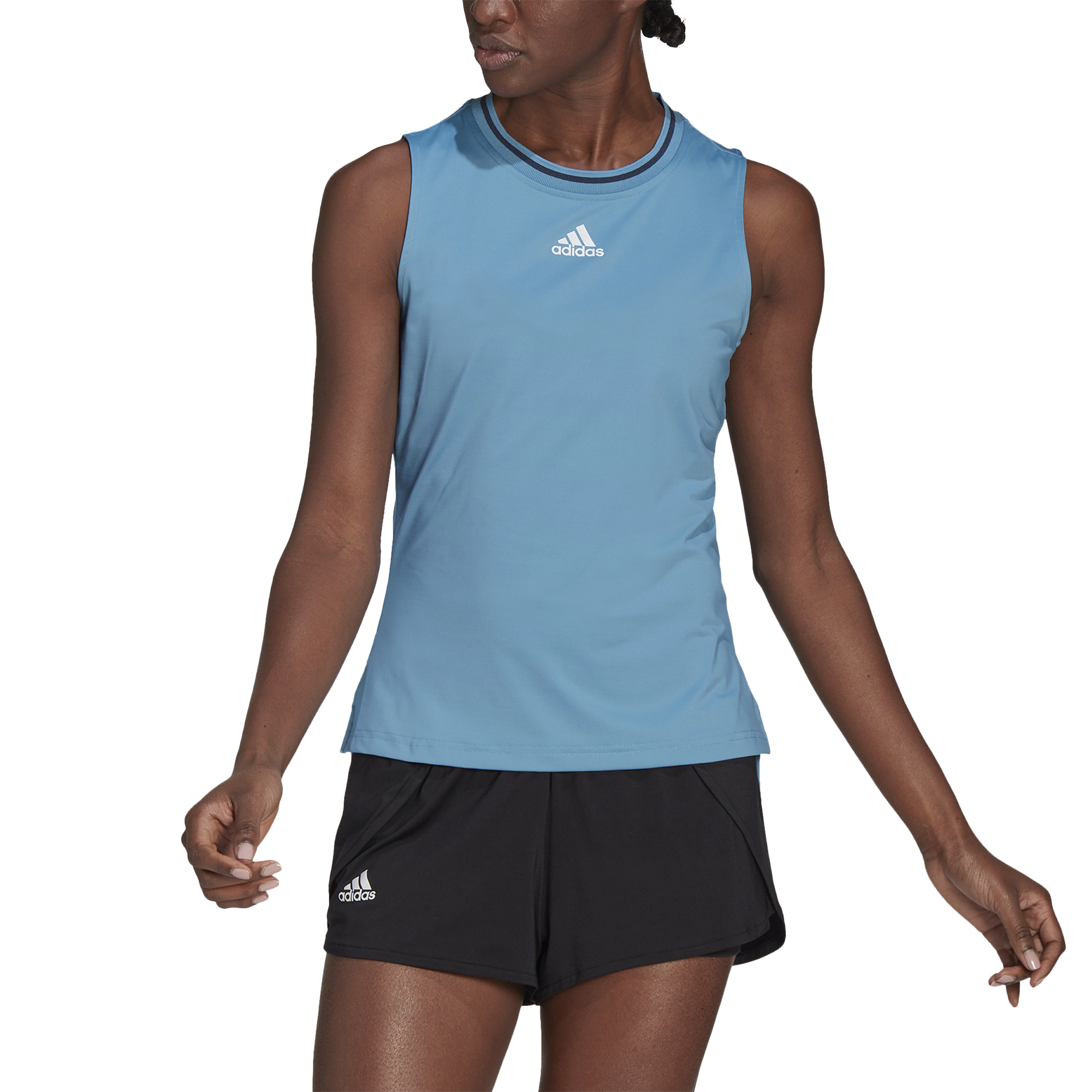 Adidas Match Tank Top W - hazy blue/white