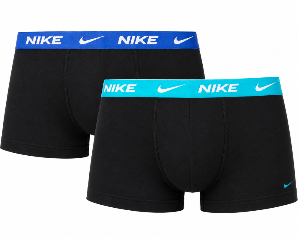 Męskie bokserki Nike Essential Cotton Stretch Boxer 2P - black/blue/mint