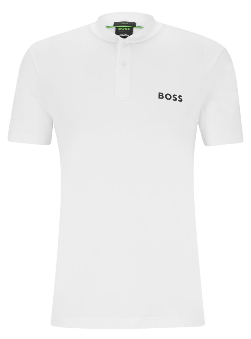 BOSS x Matteo Berrettini Slim-Fit Polo Shirt With Boomber-Style Collar - white