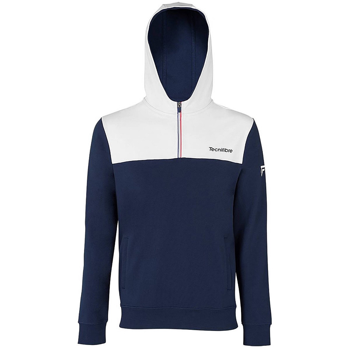 tecnifibre-zipper-hoodie-white-navy-1 Tecnifibre Zipper Hoodie - white/navy