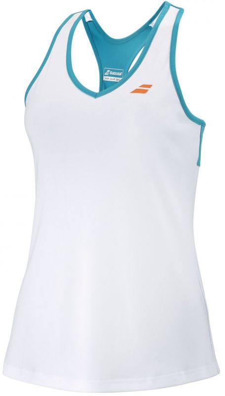 Babolat Play Tank Top Girl - white/caneel bay