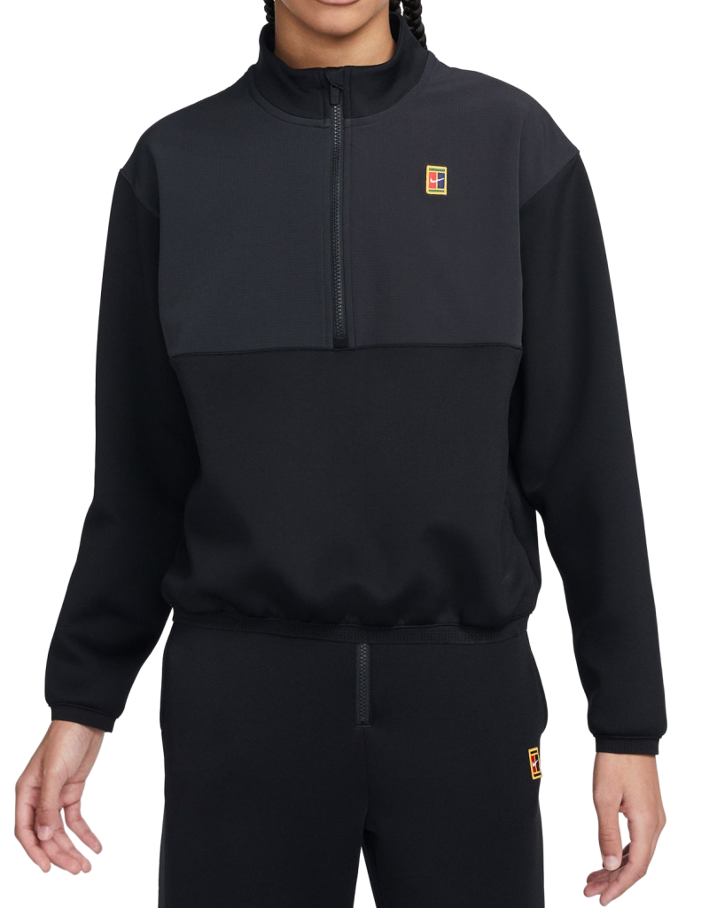 Nike Court Dri-Fit Heritage 1/2-Zip Tennis Jacket - black/black Nike Court Dri-Fit Heritage 1/2-Zip Tennis Jacket - black/black