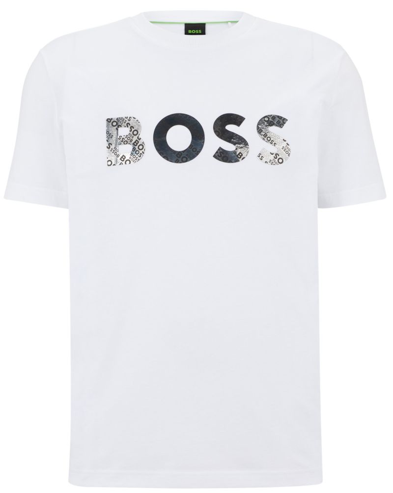 hbeu50488833_100_100 BOSS Cotton-Jersey T-Shirt With Foil-Print Logo - white