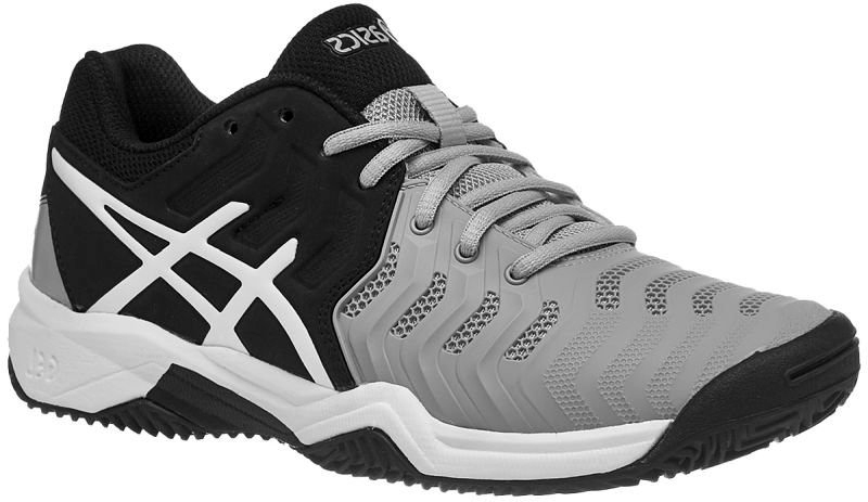asics-gel-resolution-7-clay-gs-mid-grey-black-white Asics Gel-Resolution 7 Clay GS - mid grey/black/white