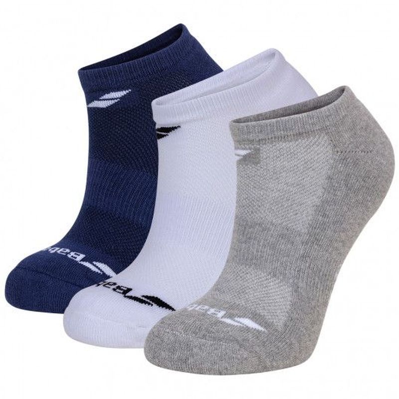 Babolat Invisible 3 Pairs Pack Socks - 3 pary/white/estate blue/grey