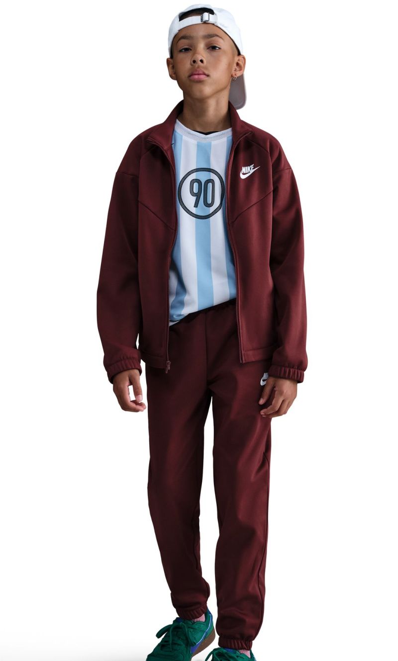 Nike Kids Dri-Fit Poly Knit Full Zip - dark team red/dark team red/white