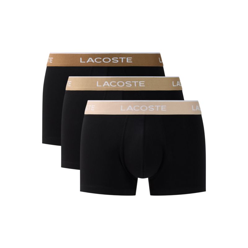 Męskie bokserki Lacoste Stretch Cotton Trunks 3P - black