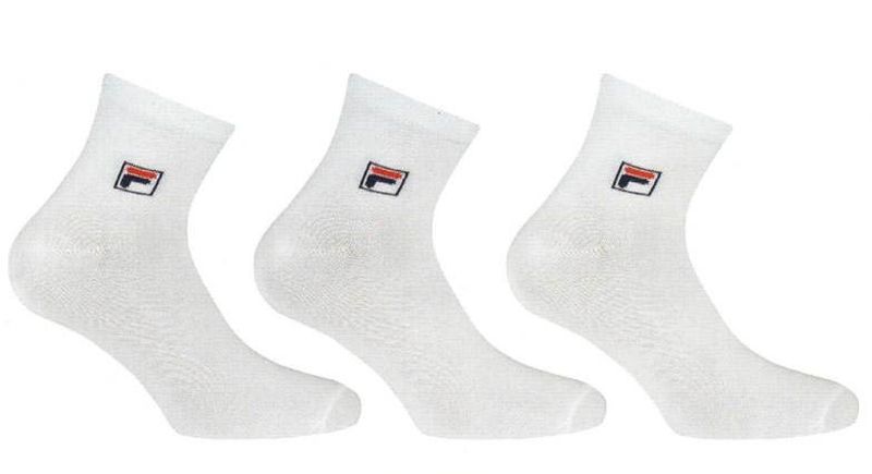 Fila Quarter Plain Socks Mercerized Cotton - 3 pary/white