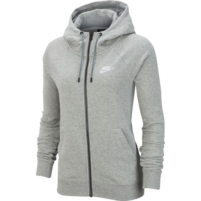 Nike Sportswear Essential Hoodie FZ Fleece W - dark grey heather/white