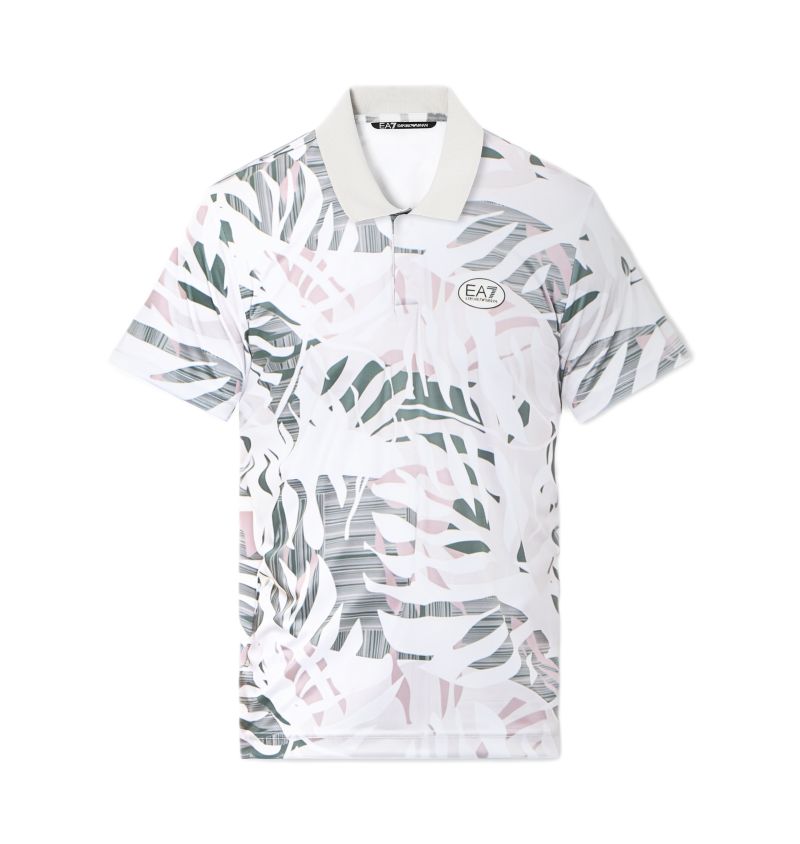 EA7 Tennis Pro Shirt In Ventus7 - fancy all over naturale