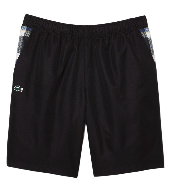 Lacoste Tennis Checked Colourblock Shorts - black/white Lacoste Tennis Checked Colourblock Shorts - black/white