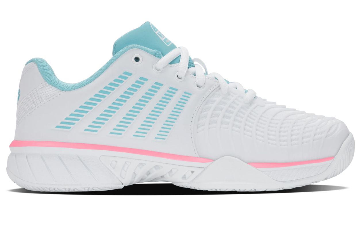 K-Swiss Express Light 3 Padel - white/soft neon blue/neon buble gum