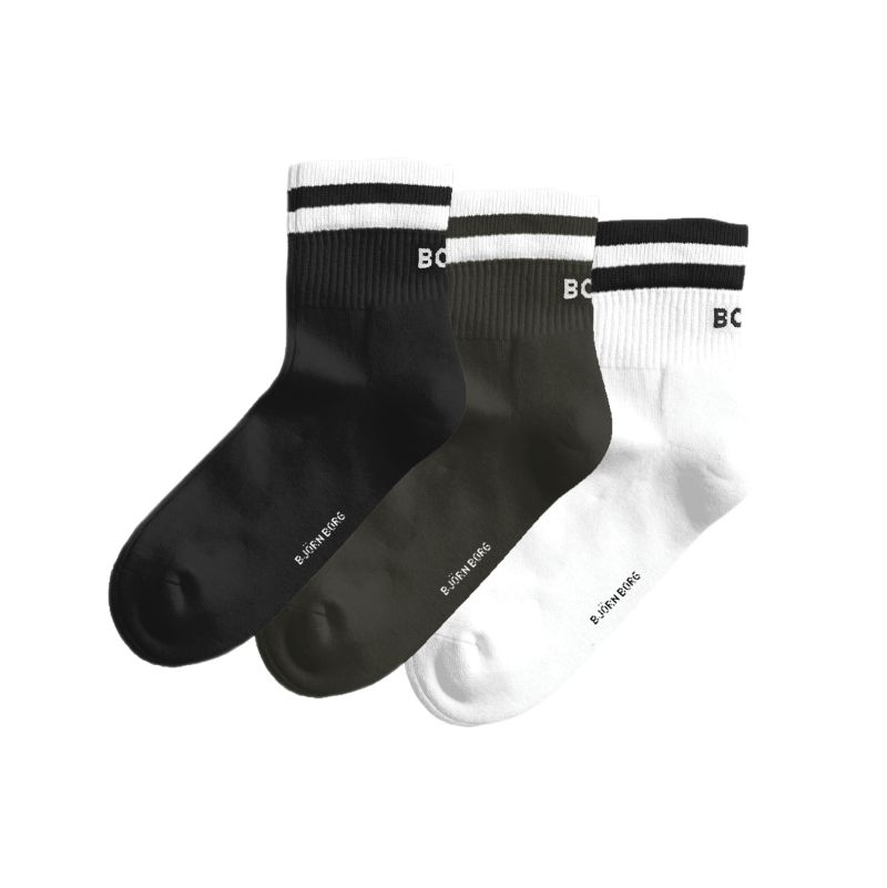 Skarpety Björn Borg Classic Mid Ankle 3P - white/black