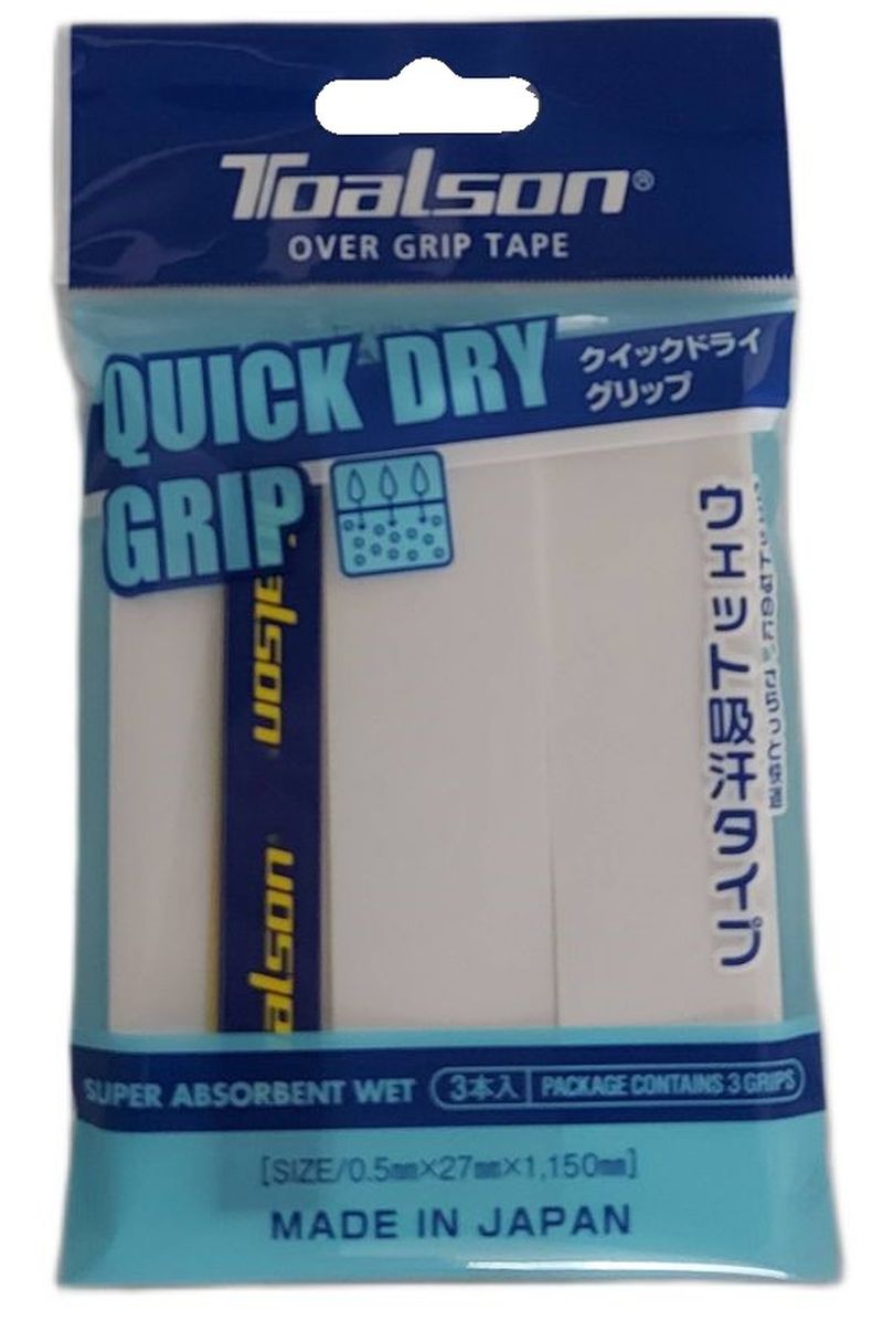 Toalson Quick Dry Over Grip 3P - white