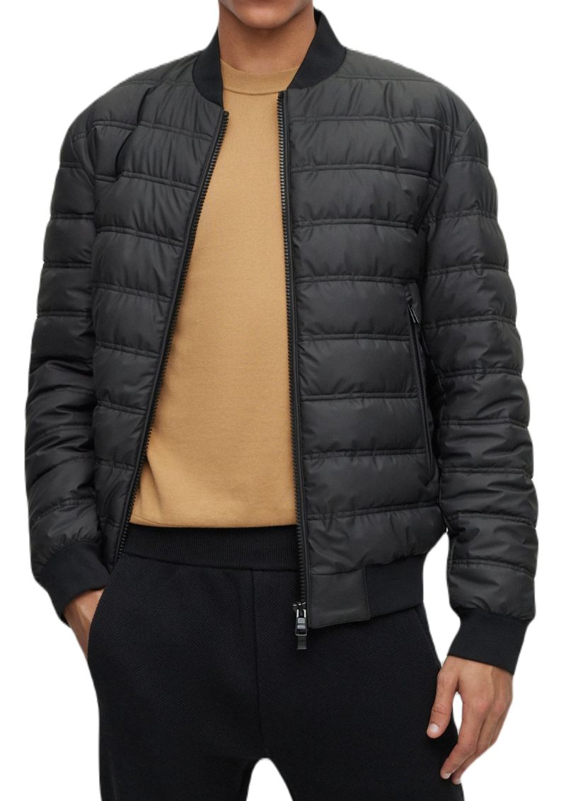 BOSS x Matteo Berrettini Water-Repellent Puffer Jacket With Two-Way Zip - black