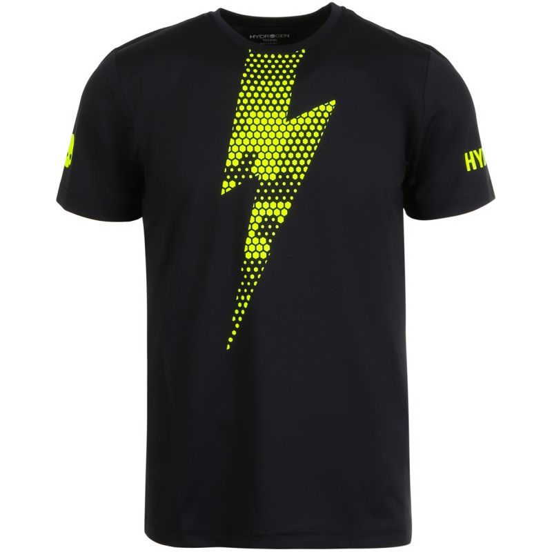 Hydrogen Tech Thunderbolt Tee - black/yellow fluo