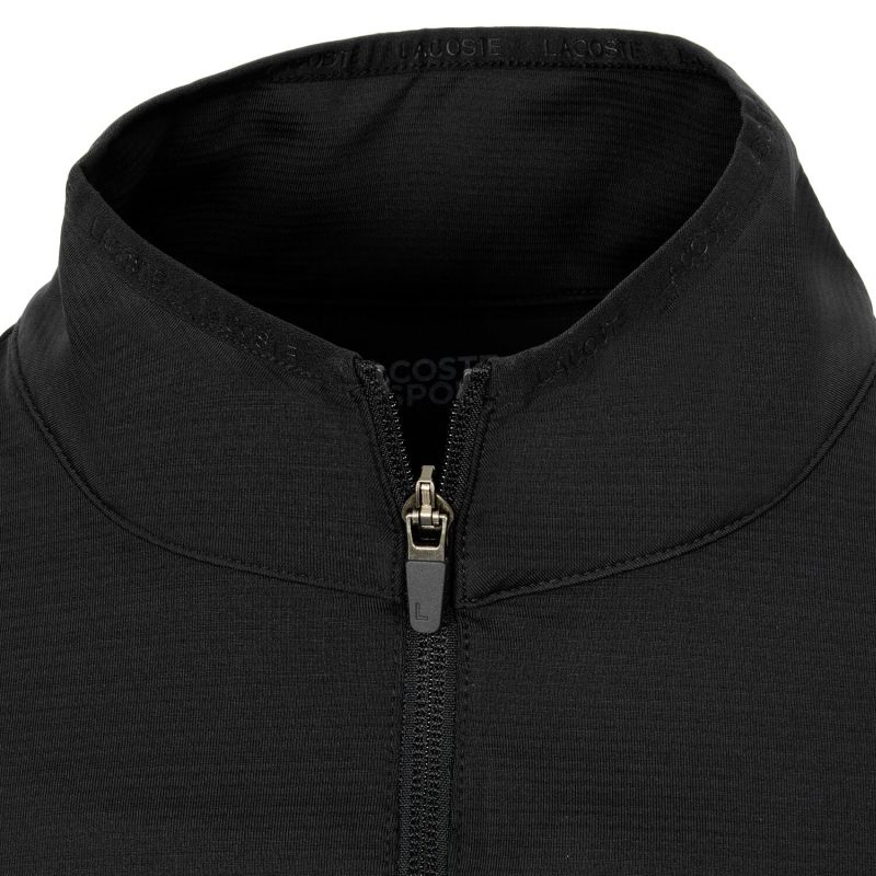 Lacoste Men's SPORT Stretch Zippered Collar Sweatshirt - black
