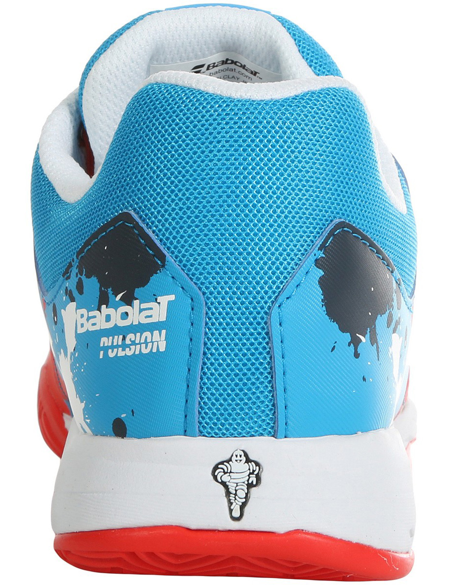 Babolat Pulsion Clay Junior - tomato red/blue aster