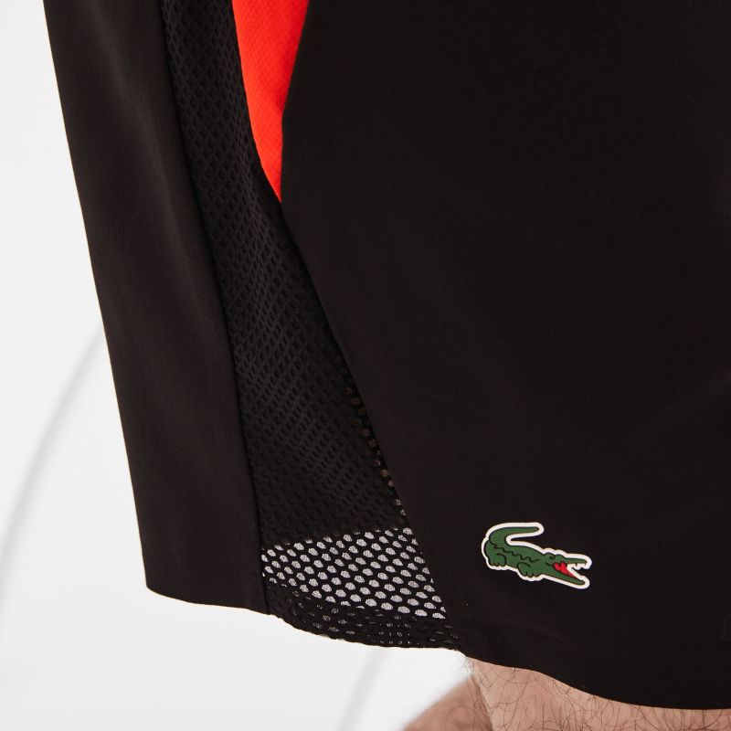 Lacoste Men's SPORT Novak Djokovic Collection Ultra Light Shorts - black/red