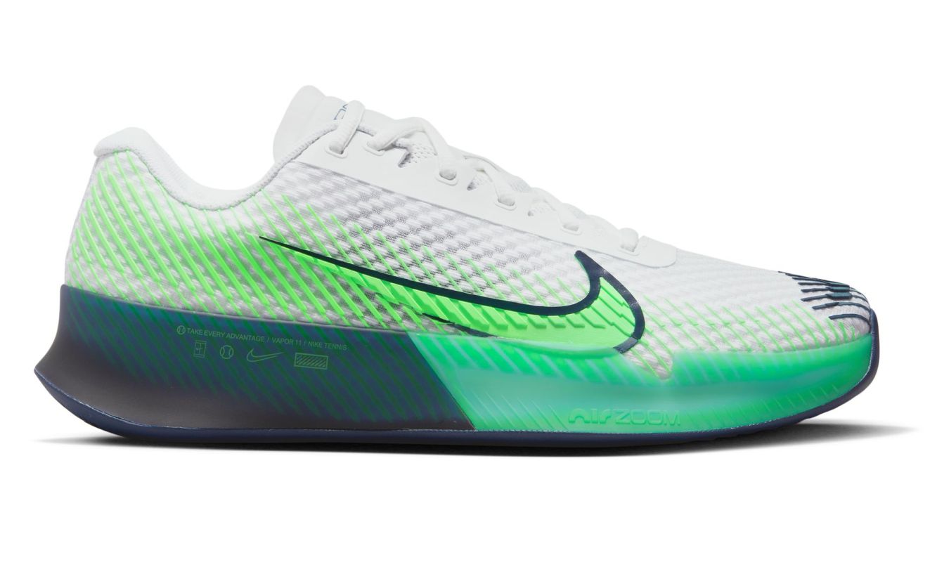 Nike Zoom Vapor 11 Clay - white/green strike/midnight navy