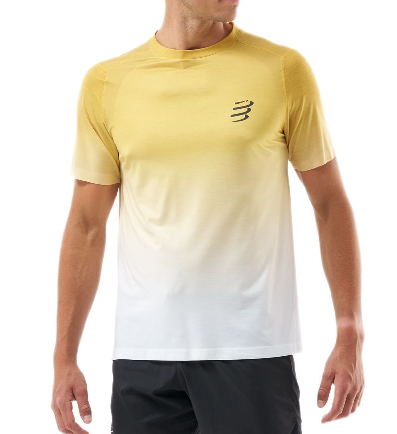Compressport Performance Short Sleeve - ceylon yellow/grey