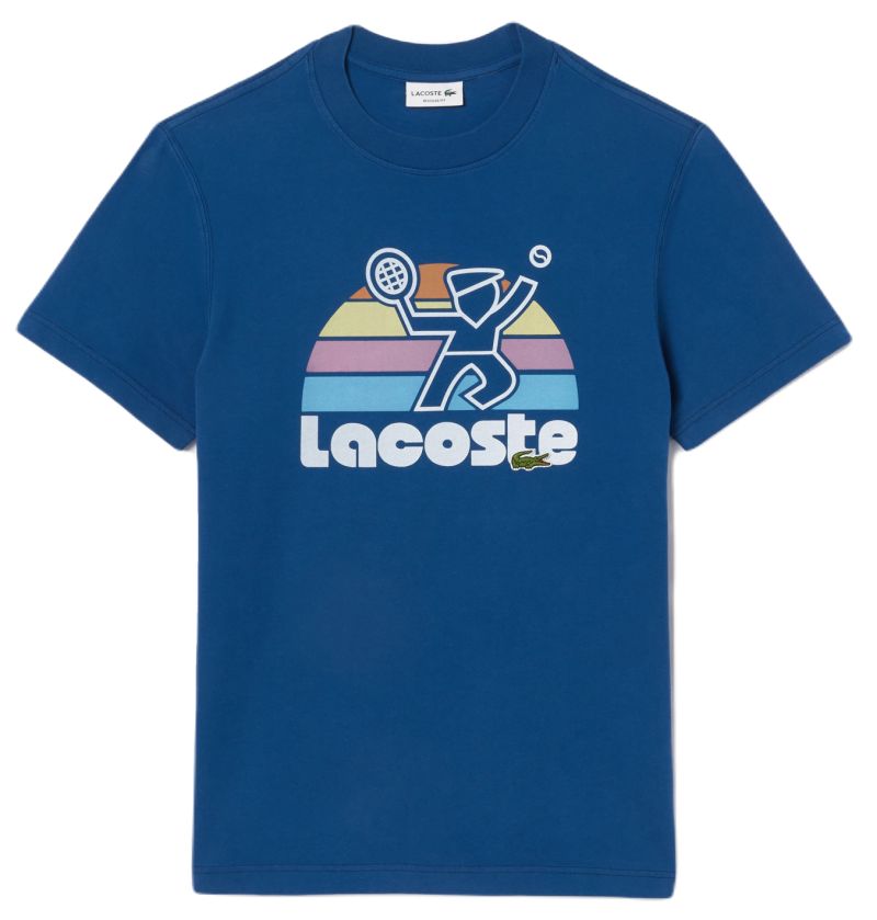 Lacoste Washed Effect Tennis Print T-Shirt