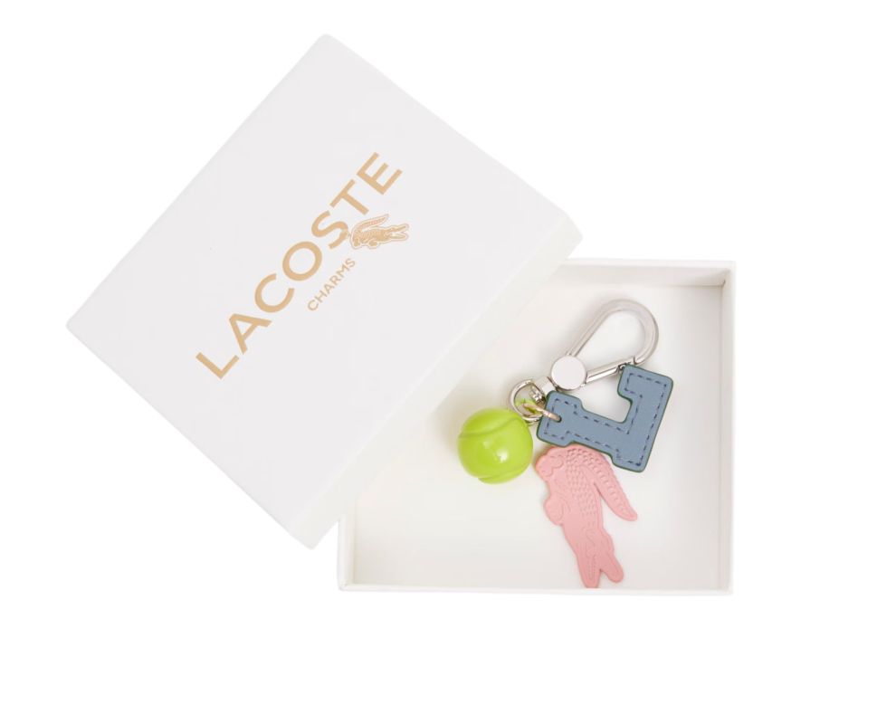 Lacoste Tennis Ball Croodile L Charms Key Ring - steward clair/clay