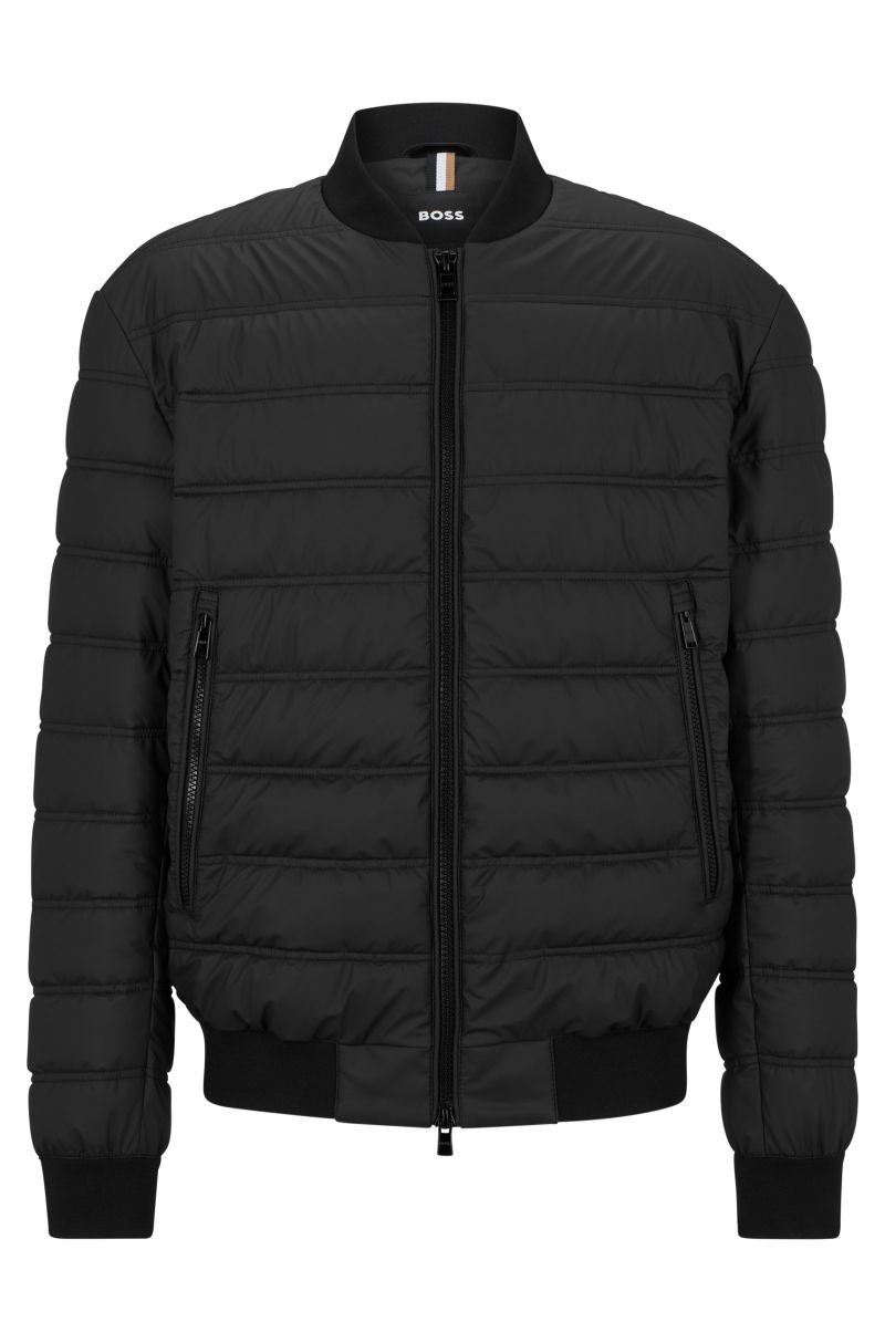 BOSS x Matteo Berrettini Water-Repellent Puffer Jacket With Two-Way Zip - black