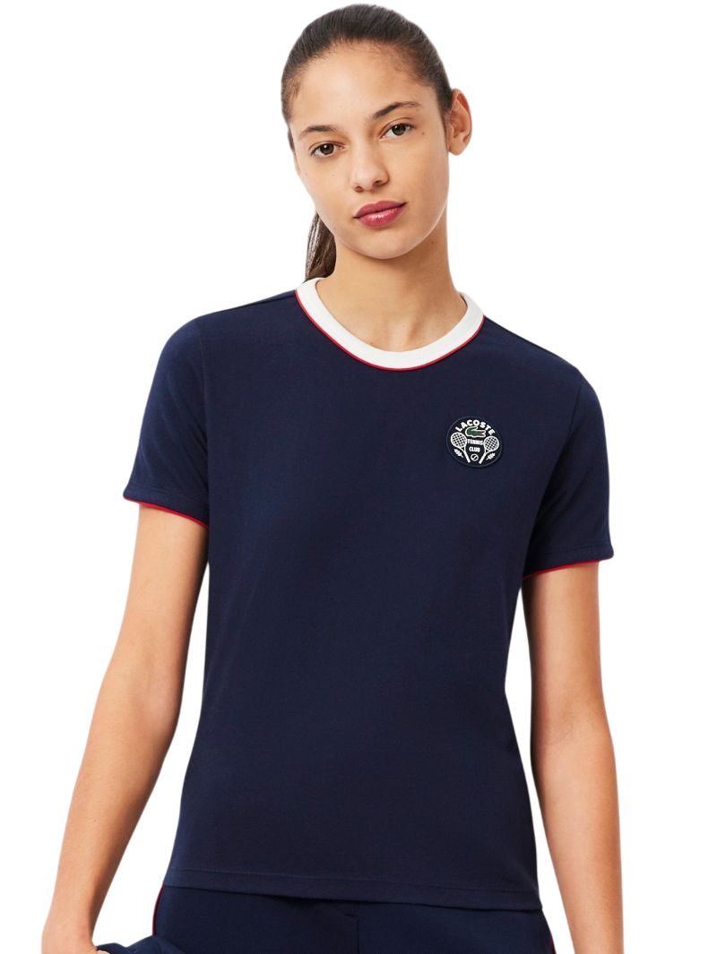 Lacoste Ultra Dry Tennis Heritage Badge - navy blue/white Lacoste Ultra Dry Tennis Heritage Badge - navy blue/white