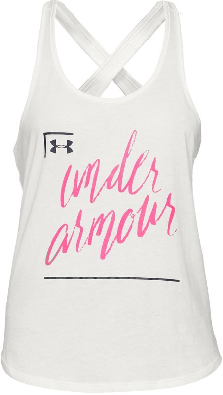Under Armour Graphic Script X-Back Tank - onyx white/mojo pink