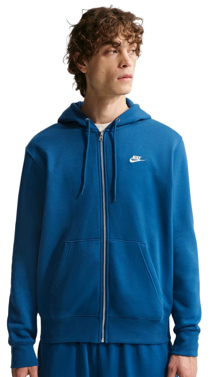 Nike Club Full-Zip Fleece - obsidian/obsidian/white 