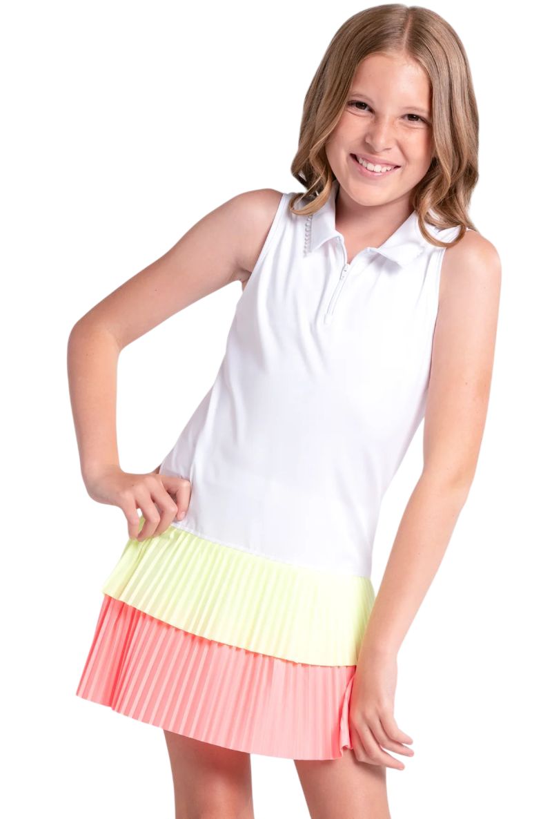 Lucky in Love Match Pleated Polo - wihite Lucky in Love Match Pleated Polo - wihite