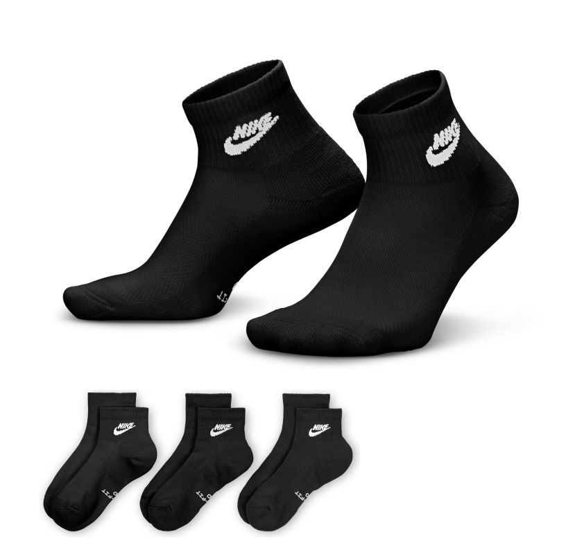 Nike Everyday Elevated Ankle 3P - black