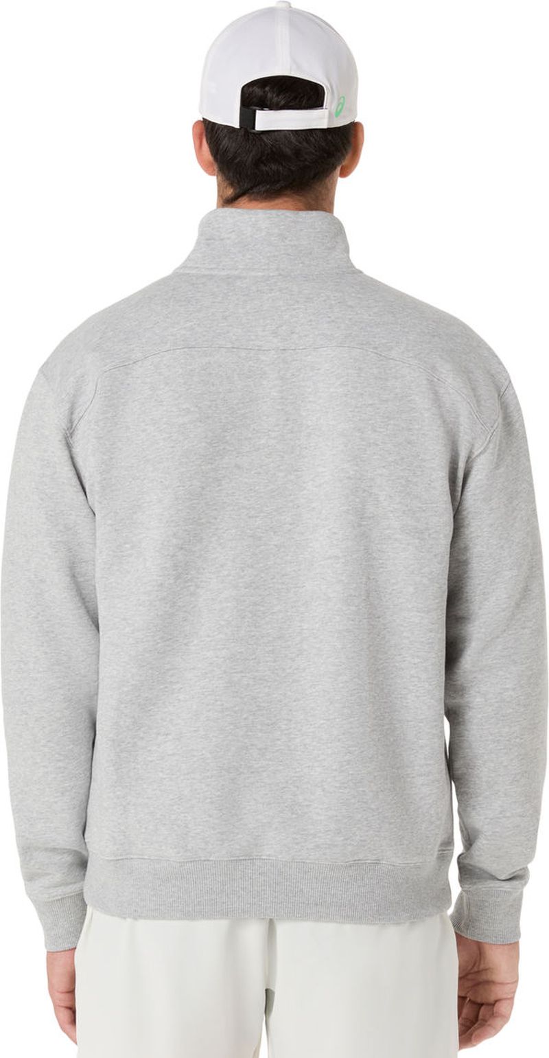 Asics Court Core Graphic Half Zip - heather grey Asics Court Core Graphic Half Zip - heather grey