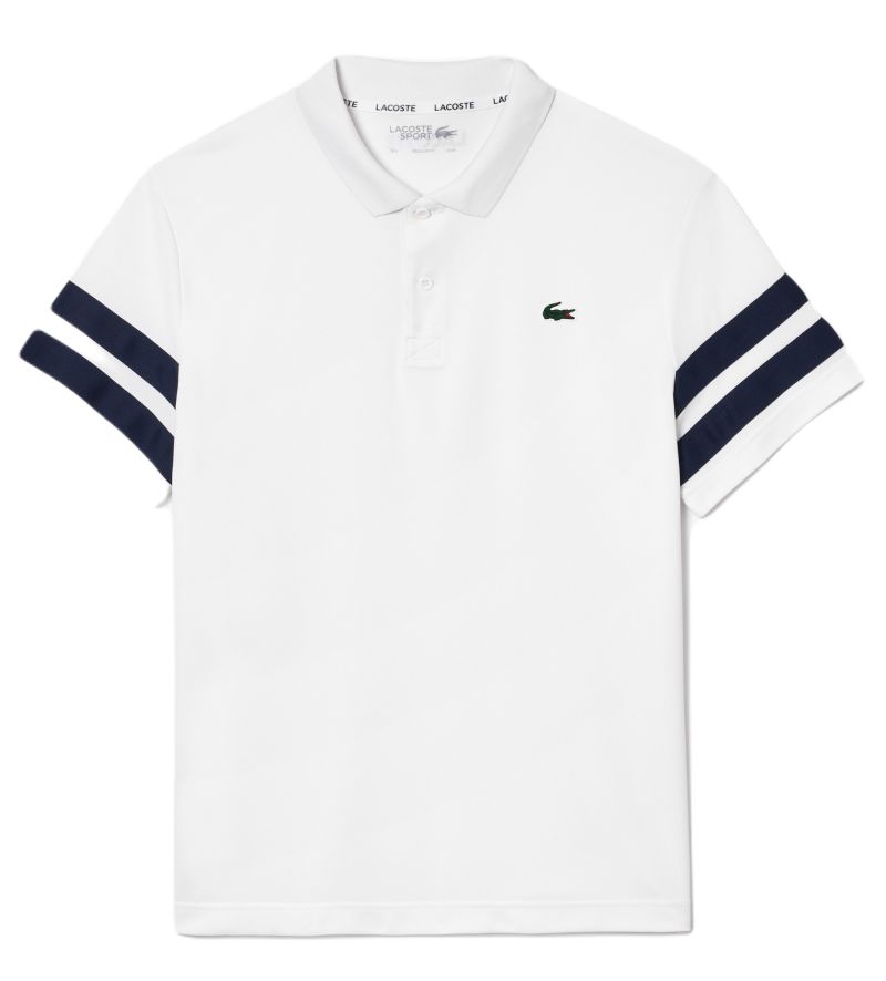 Lacoste Ultra-Dry Colourblock Tennis Polo Shirt - white/navy blue