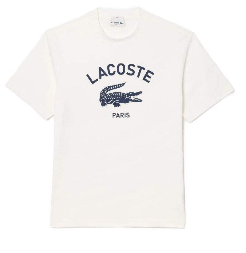 Lacoste Signature Print Cotton - white