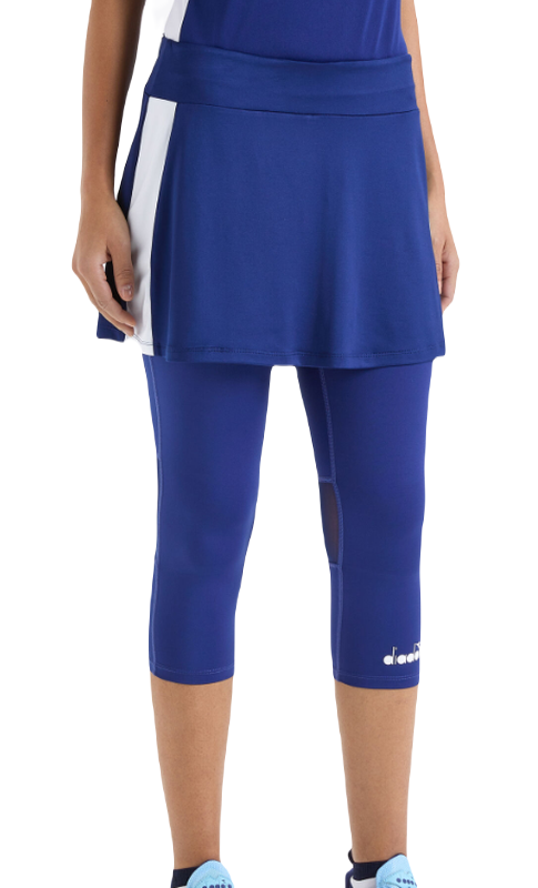 Damen Tennisrock Diadora Power Skirt blue print - Main Image