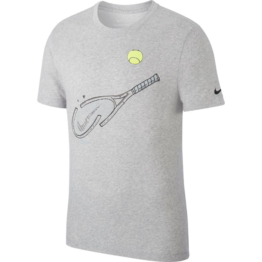 Nike Court Tee DFCT Racquet GFX - dark grey heather