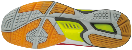 Mizuno Wave Stealth 4 - mars red/white/safety yellow