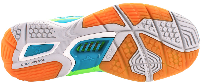 Mizuno Wave Stealth 4 - blue/lime/white