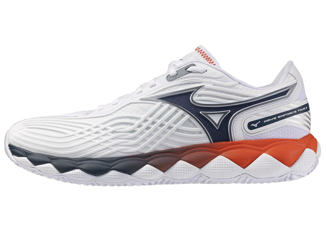 Męskie buty do padla Mizuno Wave Enforce Tour 2 CC - white/insignia blue/orange