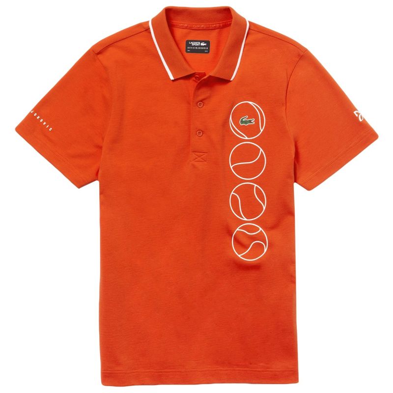Lacoste Men's SPORT Novak Djokovic Collection Ultra Light Cotton Polo - red/white Lacoste Men's SPORT Novak Djokovic Collection Ultra Light Cotton Polo - red/white