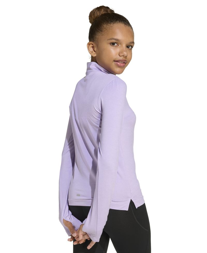 Adidas Girls Training Zip Longsleeve - white/powdered plum
