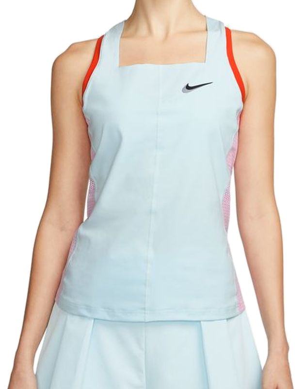 Nike Court Dri-Fit Slam Tank - glacier blue/light arctic pink/team orange/black