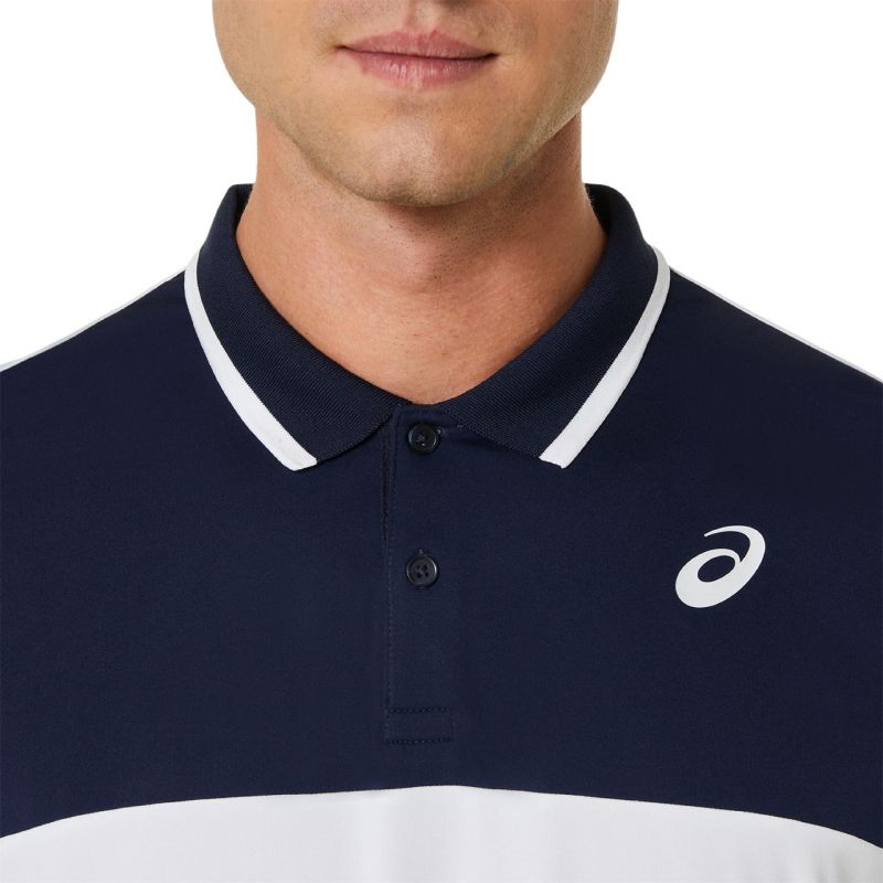 Asics Court Polo Shirt - brilliant white/midnight
