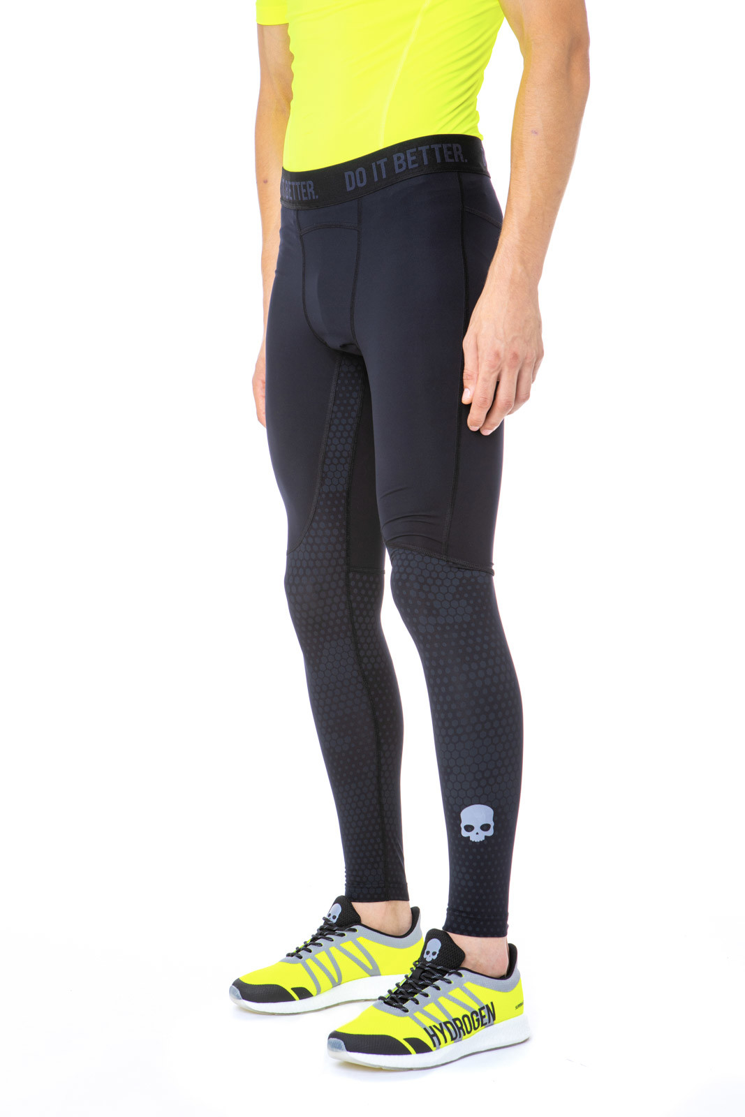 Hydrogen Printed Leggings Man - black