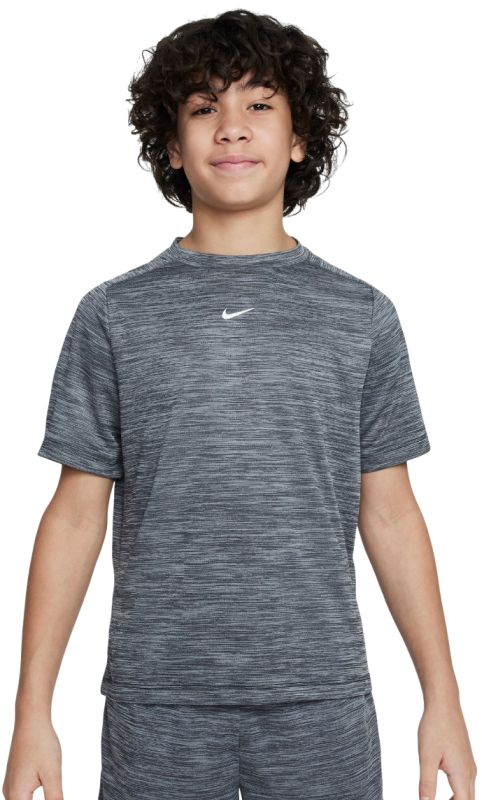 Nike Boys Multi Dri-FIT Short-Sleeve Top - black/lt smoke grey/white